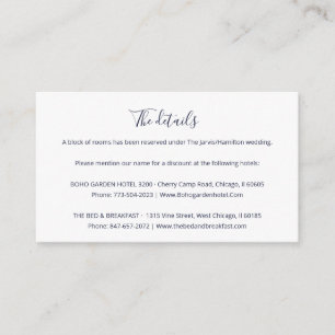 Simple Chic Script Wedding Details Enclosure Card