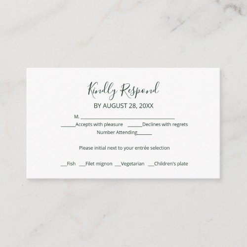 Simple Chic Script Wedding RSVP Enclosure Card