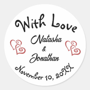 Simple Chic Script Wedding With Love Favor Label