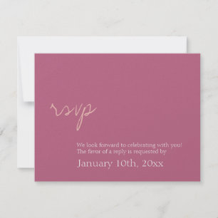 Simple chic shimmer pink wedding rsvp response invitation