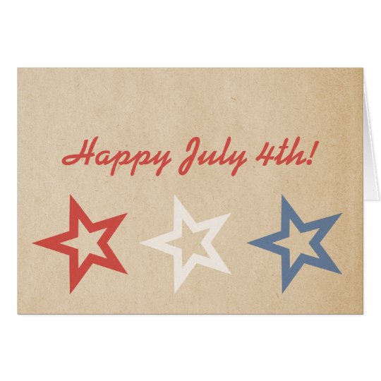 Simple Chic Stars July 4th Greeting Card