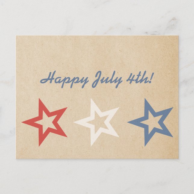 Simple Chic Stars July 4th Postcard (Front)