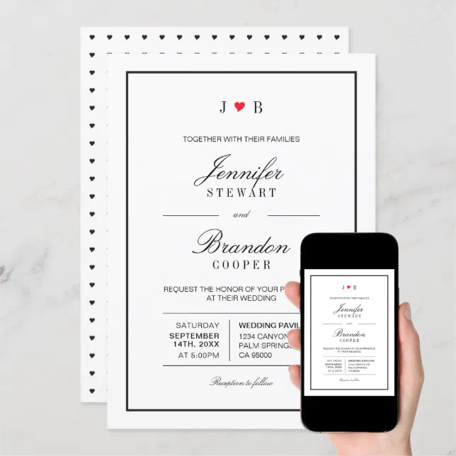 Simple Chic Typography Wedding Invitation Zazzle