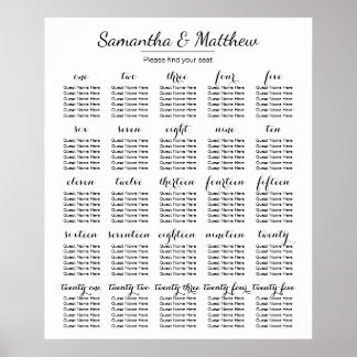 Simple & Chic Wedding -More Tables | Seating Chart