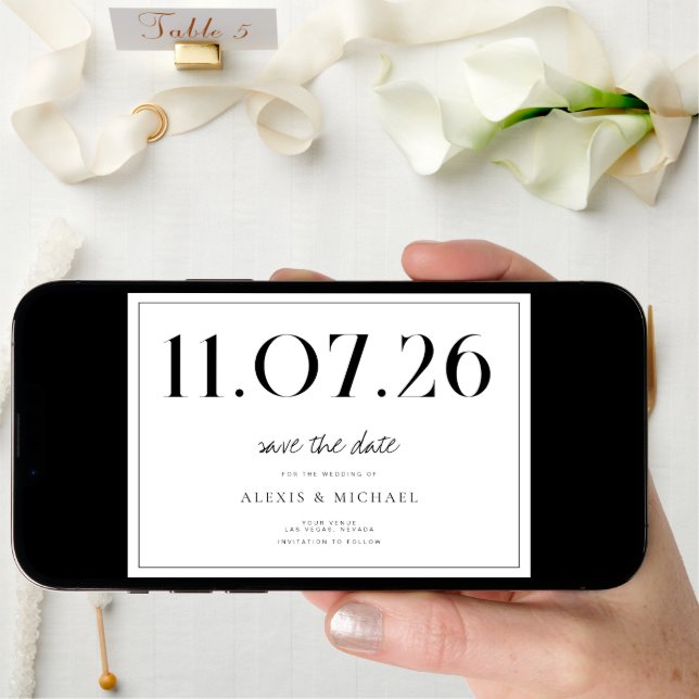 Simple Chic Wedding Non-Photo Save The Date (Front Digital)