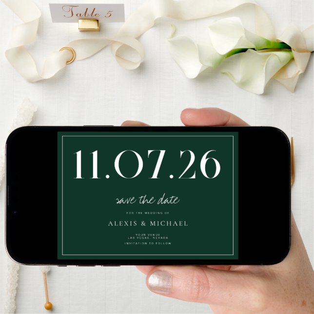 Simple Chic Wedding Non-Photo Save The Date (Front Digital)