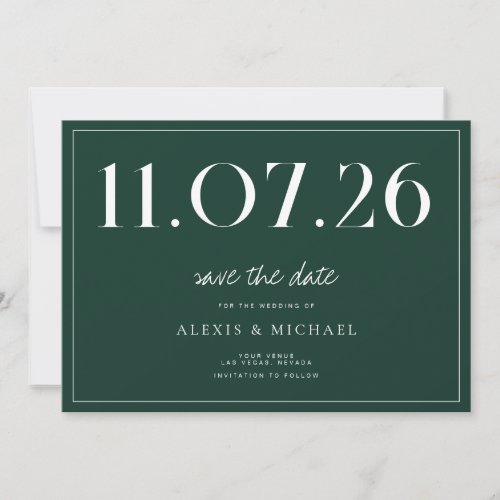 Simple Chic Wedding Non_Photo Save The Date