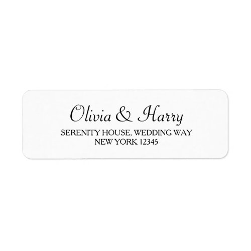 Simple Chic Wedding Return Address Labels