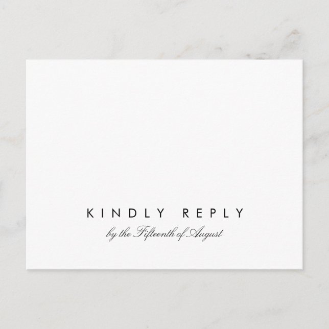Simple Chic Wedding RSVP Postcard Template (Front)
