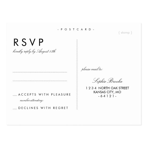 Wedding Rsvp Postcard Template Free