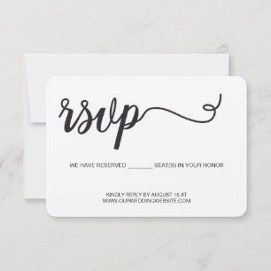 Simple chic wedding RSVP We have Reserved Seats Card