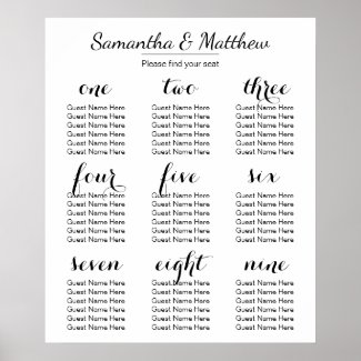 Simple & Chic Wedding | Seating Chart