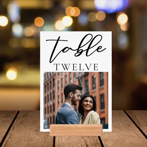 Simple Chic Wedding Table Number Couple Photo Holder