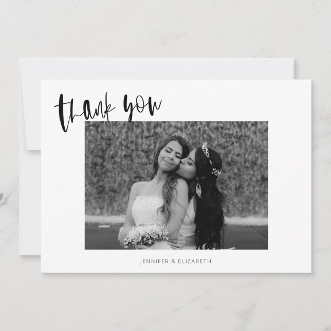 Simple Chic Wedding Thank You Card (Front)