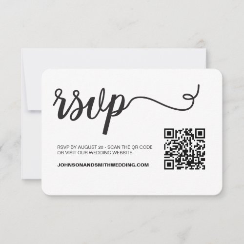 Simple Chic Wedding website RSVP QR Code 