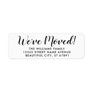 Simple Chic We've Moved Change of New Home Moving Label