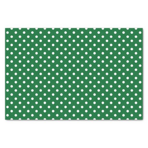 Simple Chic White Polkadots Pattern On Green Tissue Paper