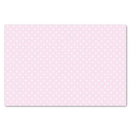 Simple Chic White Polkadots Pattern On Pale Pink Tissue Paper