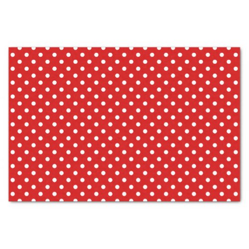 Simple Chic White Polkadots Pattern On Red Tissue Paper