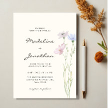 Simple Chic Wildflower Beige Wedding