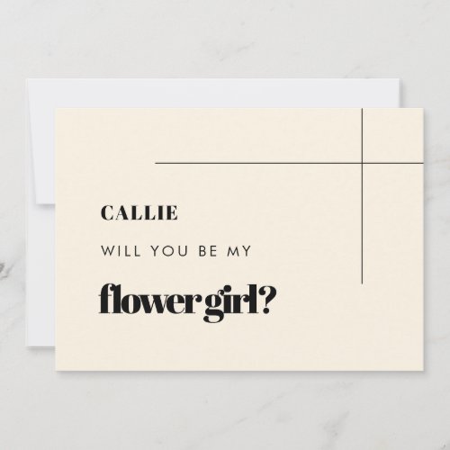 Simple chic Will you be my flower girl card