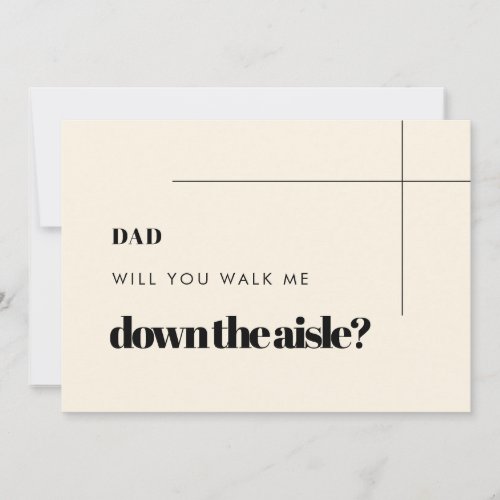 Simple chic Will you walk me down the aisle card