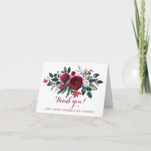 Simple chic winter red peonies bouquet thank you