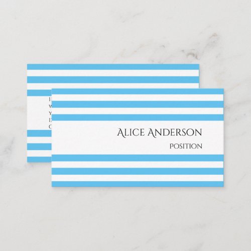 Simple Chick Blue Stripes Geometric Chic  Business Card