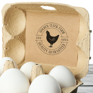 Simple Chicken Egg Business Round Rubber Stamp