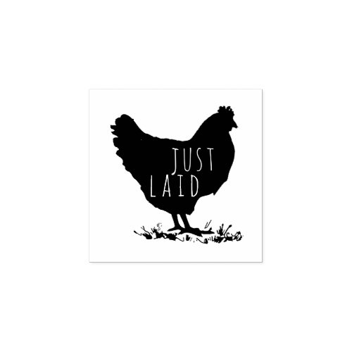 Simple Chicken Illustration Personalized Egg Stamp