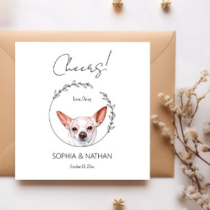 Simple Chihuahua Dog Wedding Cocktail Napkins