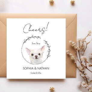 Simple Chihuahua Dog Wedding Cocktail Napkins