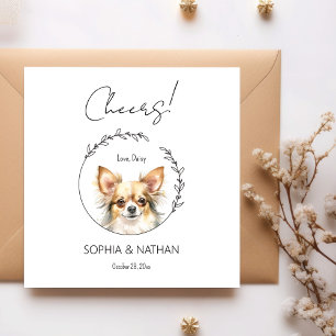 Simple Chihuahua Dog Wedding Cocktail Napkins