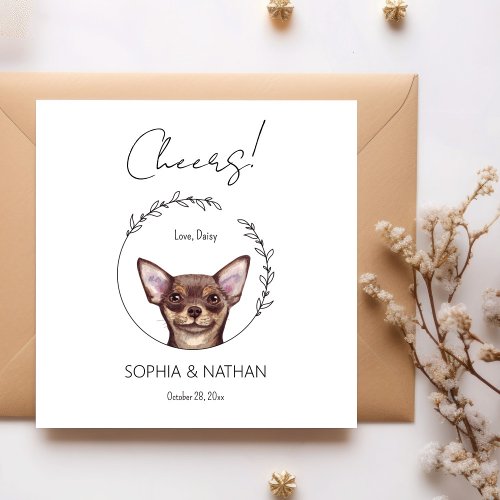 Simple Chihuahua Dog Wedding Cocktail Napkins