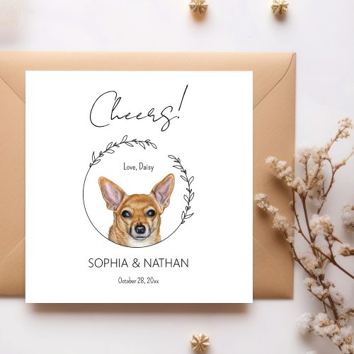 Simple Chihuahua Dog Wedding Cocktail Napkins