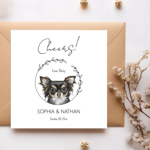 Simple Chihuahua Dog Wedding Cocktail Napkins