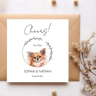 Simple Chihuahua Dog Wedding Cocktail Napkins