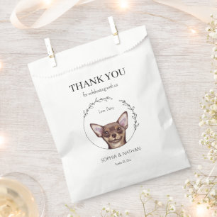 Simple Chihuahua Dog Wedding Thank You Favor Bag