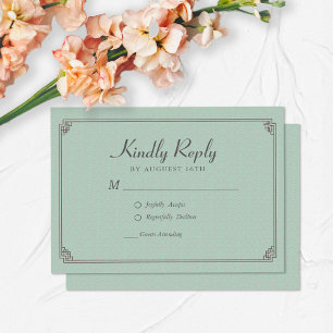 Simple Chinoiserie Chinese Traditional Pattern RSVP Card