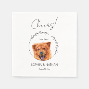 Simple Chow Chow Dog Wedding Cocktail  Napkins