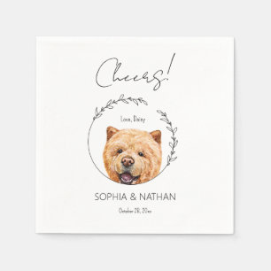 Simple Chow Chow Dog Wedding Cocktail  Napkins