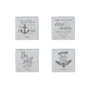 Simple Christian Bible Verse Be Still Psalm 16:10 Stone Magnet