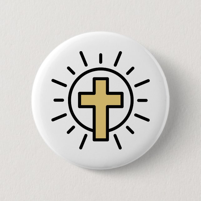 Simple Christian Cross Button (Front)