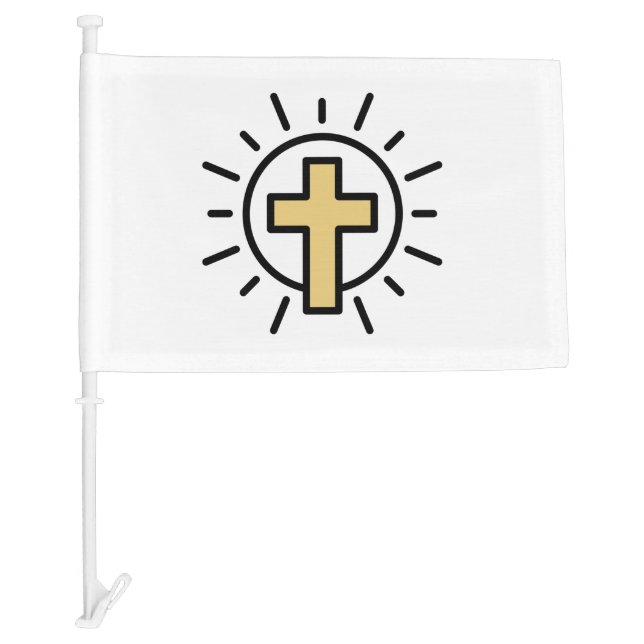 Simple Christian Cross Car Flag (Front)