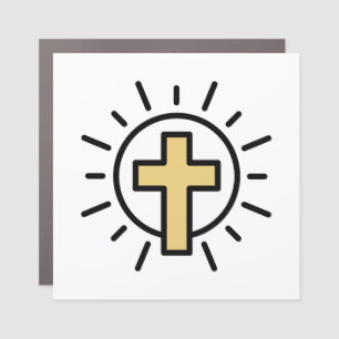 Simple Christian Cross Car Magnet