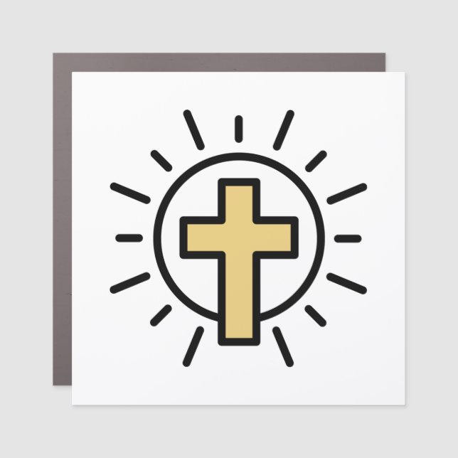 Simple Christian Cross Car Magnet (Front)