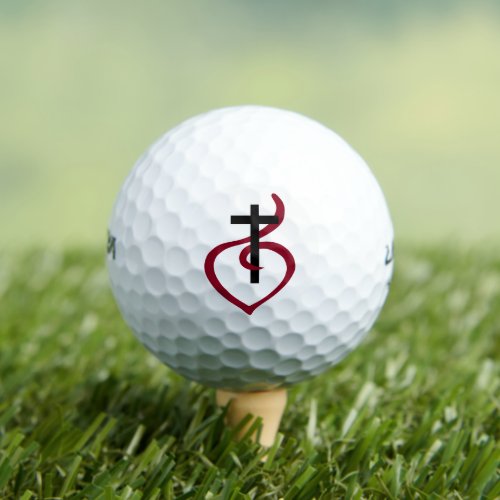 Simple Christian Cross Golf Balls