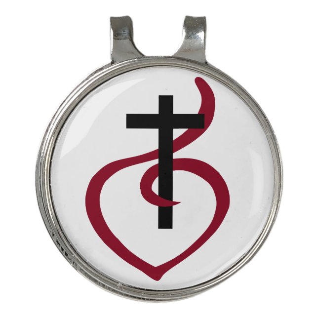 Simple Christian Cross Golf Hat Clip (Front)