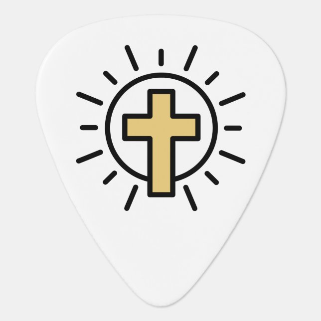 Simple Christian Cross Guitar Pick (Front)