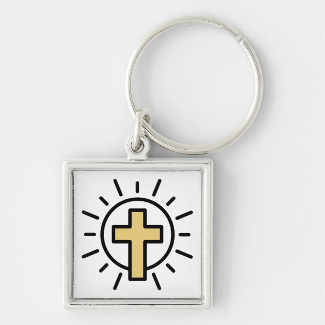 Simple Christian Cross Keychain (Front)
